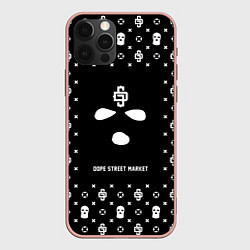 Чехол для iPhone 12 Pro Max Узор Black Phantom Ski Mask Dope Street Market, цвет: 3D-светло-розовый