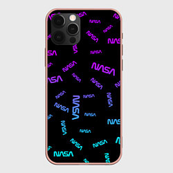 Чехол iPhone 12 Pro Max NASA NEON PATTERN