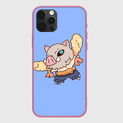 Чехол для iPhone 12 Pro Max Inosuke and shrimp, цвет: 3D-малиновый
