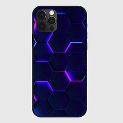 Чехол для iPhone 12 Pro Max Соты - неон, цвет: 3D-черный