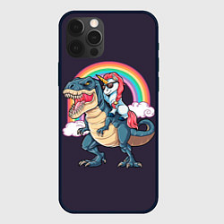 Чехол iPhone 12 Pro Max Модный Единорог На Динозавре