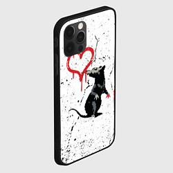 Чехол для iPhone 12 Pro Max BANKSY БЭНКСИ крыса, цвет: 3D-черный — фото 2