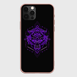 Чехол для iPhone 12 Pro Max Демон Тигр, цвет: 3D-светло-розовый