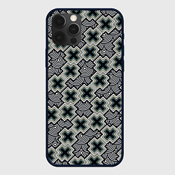 Чехол для iPhone 12 Pro Max Круги и крестики, цвет: 3D-черный