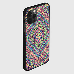 Чехол для iPhone 12 Pro Max Разноцветный узор Калейдоскоп Абстракция, цвет: 3D-черный — фото 2
