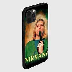 Чехол для iPhone 12 Pro Max Nirvana - Kurt Cobain with a gun, цвет: 3D-черный — фото 2