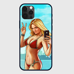 Чехол для iPhone 12 Pro Max GTA Beach girl, цвет: 3D-черный