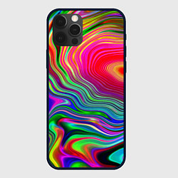 Чехол для iPhone 12 Pro Max Expressive pattern Neon, цвет: 3D-черный