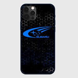 Чехол для iPhone 12 Pro Max SUBARU - Соты, цвет: 3D-черный