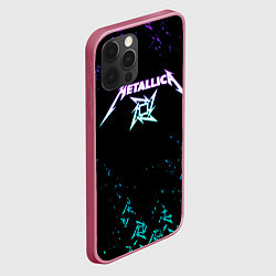 Чехол для iPhone 12 Pro Max Metallica металлика neon, цвет: 3D-малиновый — фото 2