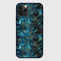 Чехол для iPhone 12 Pro Max Blue Abstract Узоры, цвет: 3D-черный