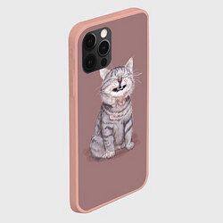 Чехол для iPhone 12 Pro Max Недовольный котик Disgruntled cat, цвет: 3D-светло-розовый — фото 2