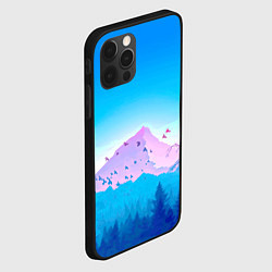 Чехол для iPhone 12 Pro Max Лес Горы Стая птиц Nature, цвет: 3D-черный — фото 2