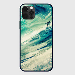 Чехол для iPhone 12 Pro Max Лазурная волна, цвет: 3D-черный