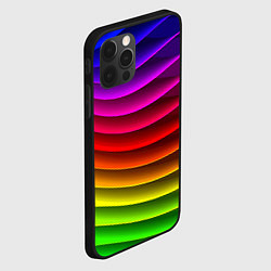 Чехол для iPhone 12 Pro Max Color line neon pattern Abstraction Summer 2023, цвет: 3D-черный — фото 2