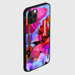 Чехол для iPhone 12 Pro Max Красочный летний цветочный паттерн Summer color pa, цвет: 3D-черный — фото 2