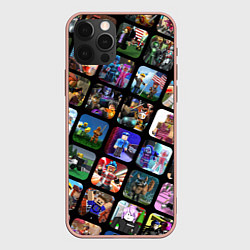 Чехол для iPhone 12 Pro Max ROBLOX СЮЖЕТЫ, цвет: 3D-светло-розовый