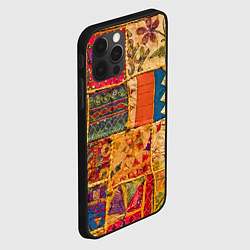 Чехол для iPhone 12 Pro Max Пэчворк Лоскутное одеяло Patchwork Quilt, цвет: 3D-черный — фото 2