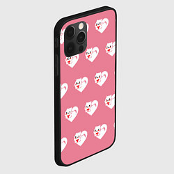 Чехол для iPhone 12 Pro Max Орнамент сердце кот, цвет: 3D-черный — фото 2