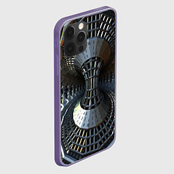 Чехол для iPhone 12 Pro Max Механистический индустриальный паттерн Броня Mecha, цвет: 3D-серый — фото 2