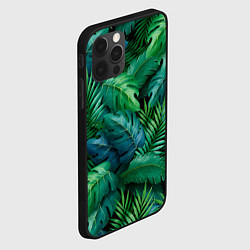 Чехол для iPhone 12 Pro Max Green plants pattern, цвет: 3D-черный — фото 2