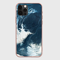 Чехол для iPhone 12 Pro Max Texture of dark waves, цвет: 3D-светло-розовый