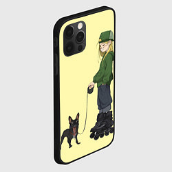 Чехол для iPhone 12 Pro Max Девочка и собака-улыбака, цвет: 3D-черный — фото 2