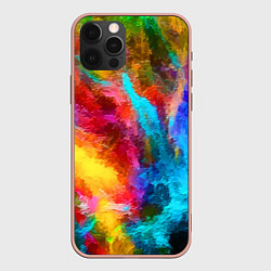 Чехол для iPhone 12 Pro Max Цветные всплески Экспрессионизм Абстракция Color S, цвет: 3D-светло-розовый