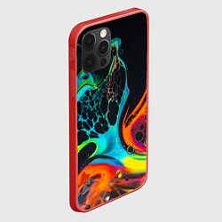 Чехол для iPhone 12 Pro Max Цветная лава краска, цвет: 3D-красный — фото 2