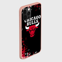 Чехол для iPhone 12 Pro Max Чикаго Буллз Chicago Bulls Огонь, цвет: 3D-светло-розовый — фото 2