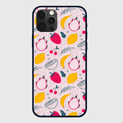 Чехол для iPhone 12 Pro Max Fruit Pattern, цвет: 3D-черный