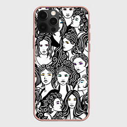 Чехол для iPhone 12 Pro Max 26 девушек, цвет: 3D-светло-розовый