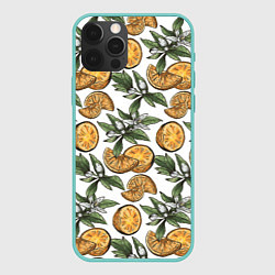 Чехол для iPhone 12 Pro Max Узор из тропических апельсинов, цвет: 3D-мятный