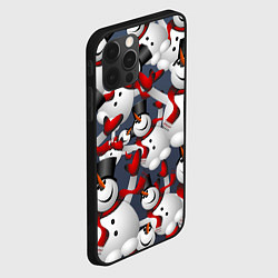 Чехол для iPhone 12 Pro Max ВОЗДУШНЫЕ СНЕГОВИКИ, цвет: 3D-черный — фото 2