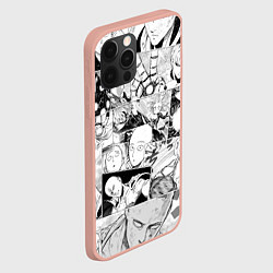Чехол для iPhone 12 Pro Max Ванпанчмен паттерн, цвет: 3D-светло-розовый — фото 2