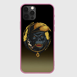 Чехол для iPhone 12 Pro Max Hip-hop Gorilla, цвет: 3D-малиновый