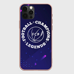 Чехол для iPhone 12 Pro Max Символ Porto и круглая надпись Football Legends an, цвет: 3D-светло-розовый