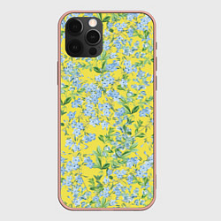 Чехол iPhone 12 Pro Max Цветы Незабудки На Жёлтом Фоне