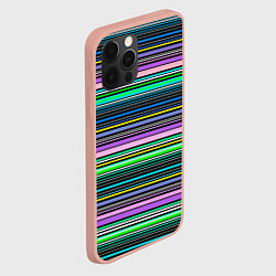 Чехол для iPhone 12 Pro Max Яркие неоновые тонкие полосы, цвет: 3D-светло-розовый — фото 2