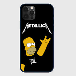 Чехол для iPhone 12 Pro Max Metallica Гомер Симпсон рокер, цвет: 3D-черный