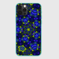 Чехол iPhone 12 Pro Max Абстрактный зелено-синий узор Звезда