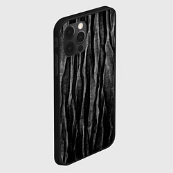 Чехол для iPhone 12 Pro Max Полосы чорные серые роизвольные random black strip, цвет: 3D-черный — фото 2