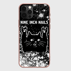 Чехол для iPhone 12 Pro Max Группа Nine Inch Nails и Рок Кот, цвет: 3D-светло-розовый