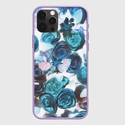 Чехол для iPhone 12 Pro Max Rose X-Ray, цвет: 3D-сиреневый