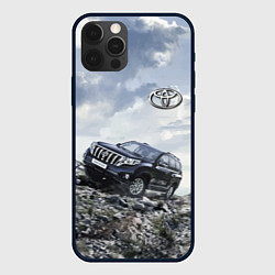Чехол для iPhone 12 Pro Max Toyota Land Cruiser Prado на скальных камнях Mount, цвет: 3D-черный