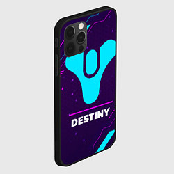 Чехол для iPhone 12 Pro Max Символ Destiny в неоновых цветах на темном фоне, цвет: 3D-черный — фото 2