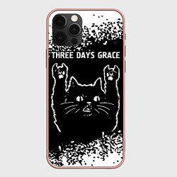 Чехол для iPhone 12 Pro Max Группа Three Days Grace и Рок Кот, цвет: 3D-светло-розовый