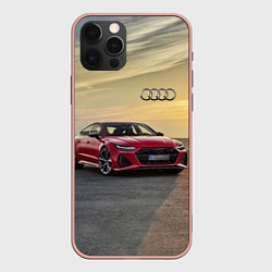 Чехол для iPhone 12 Pro Max Audi RS 7 на закате солнца Audi RS 7 at sunset, цвет: 3D-светло-розовый