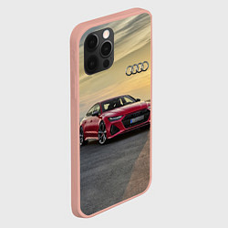 Чехол для iPhone 12 Pro Max Audi RS 7 на закате солнца Audi RS 7 at sunset, цвет: 3D-светло-розовый — фото 2