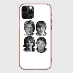 Чехол для iPhone 12 Pro Max LEGENDS JOHN LENNON PAUL MCCARTNEY RINGO STARR GEO, цвет: 3D-светло-розовый